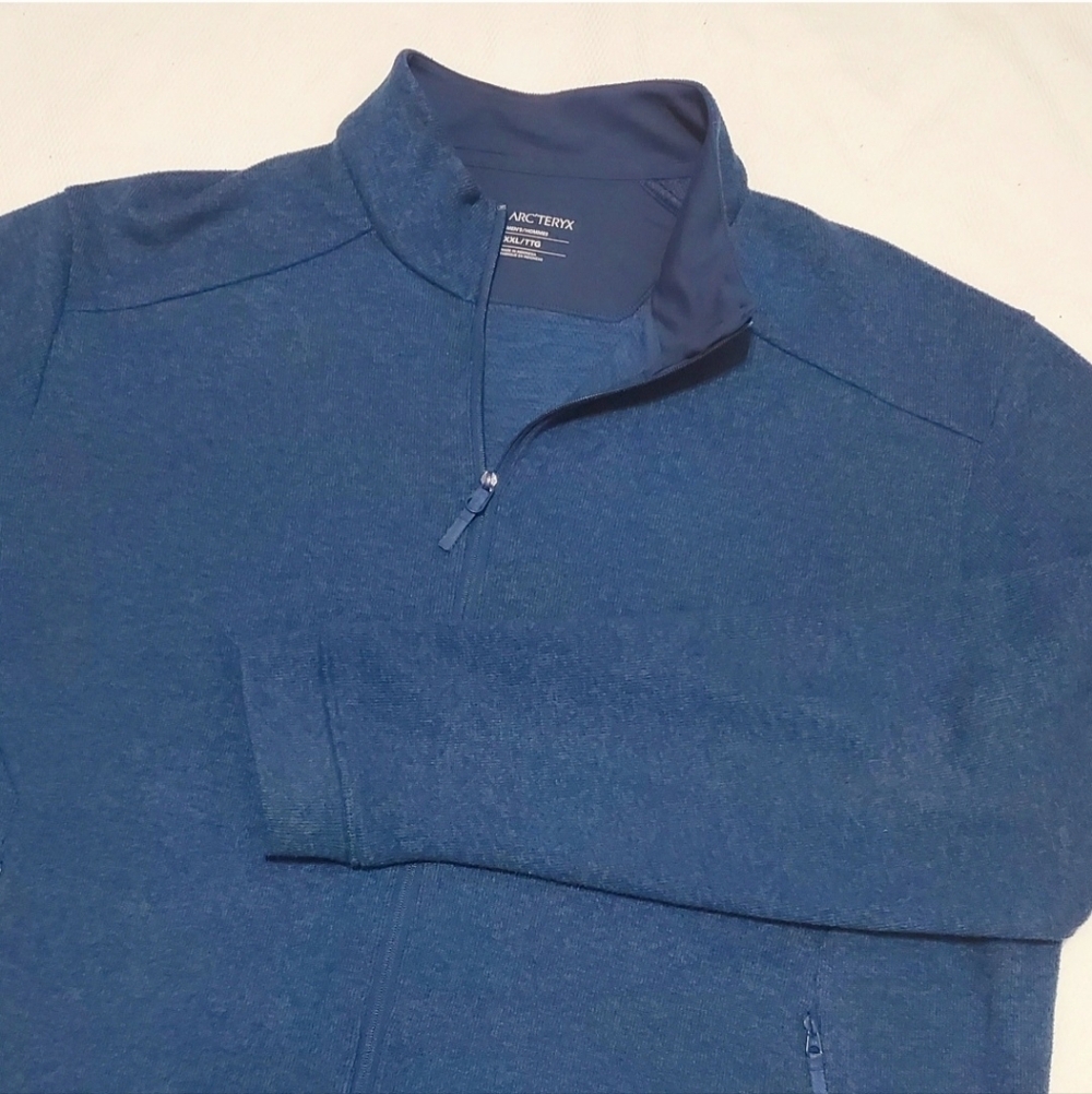 Arc'teryx Full Zip Knit Fleece Jacket Dark Teal Mens XXL - Picture 2 of 9